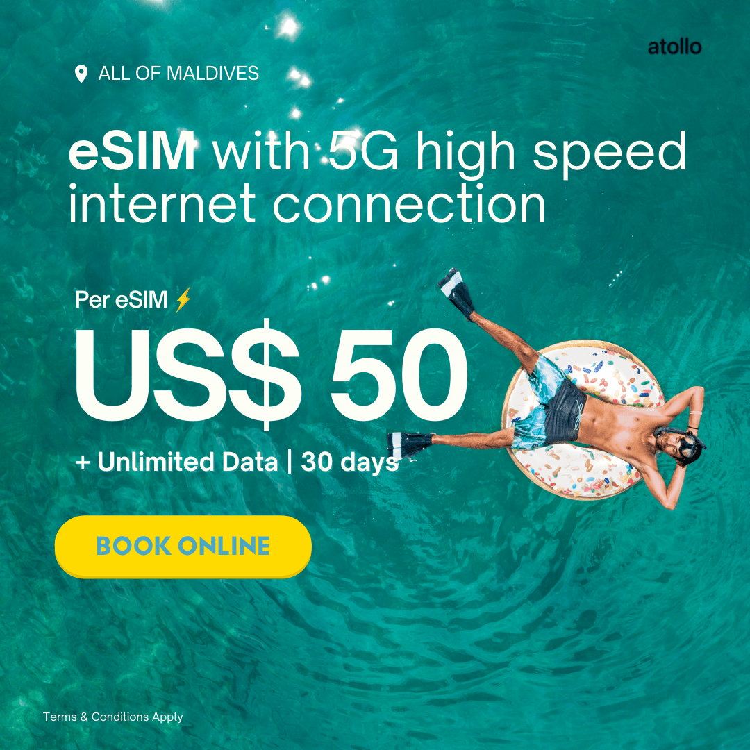 eSIM [ Maldives ] with 5G High Speed Internet - 50$ USD - Atollo eSIM